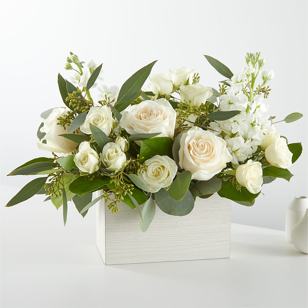 Fresh Linen Box Bouquet – Flowers By Monica Kelly, Sebastian FL