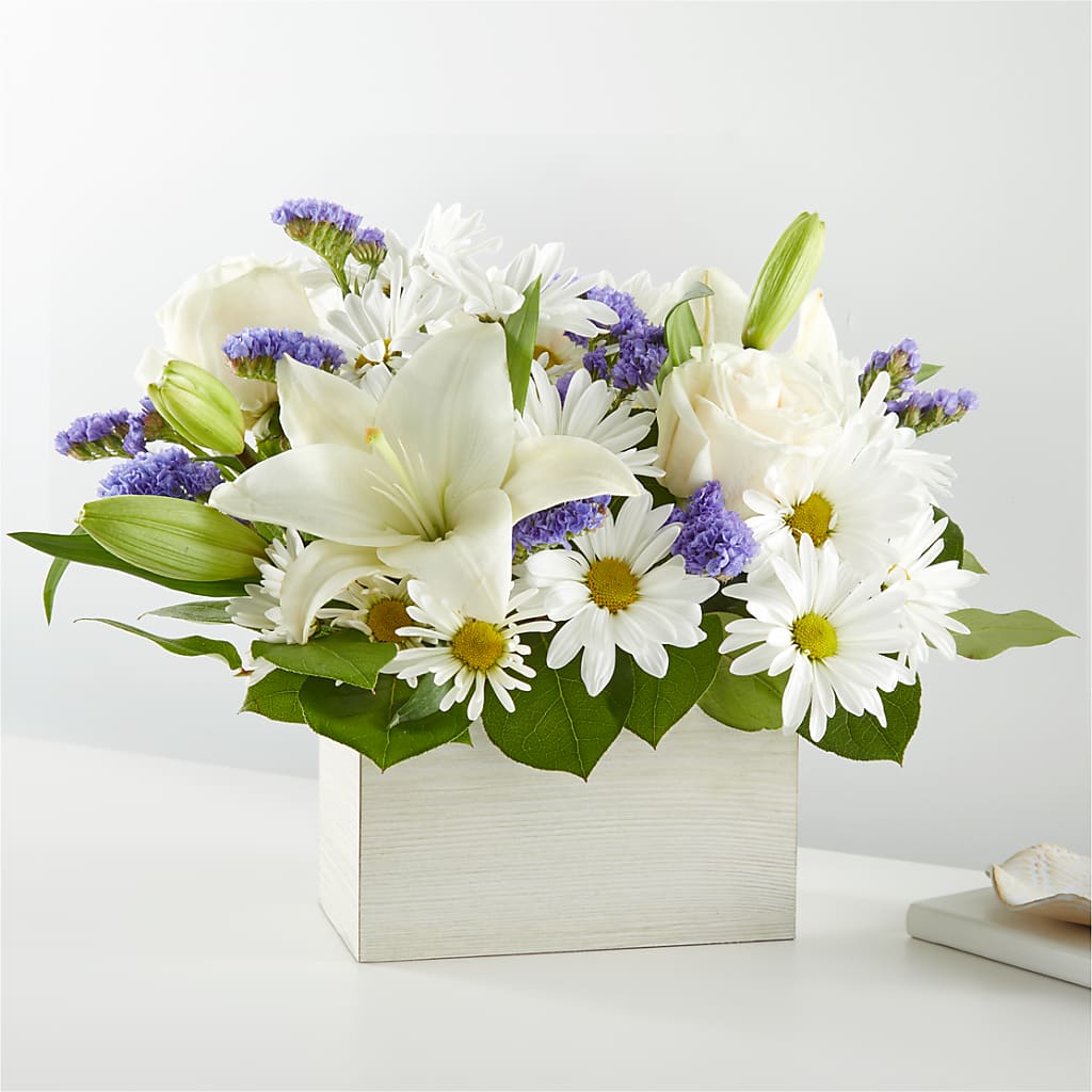 Beyond Blue Box Bouquet – Flowers By Monica Kelly, Sebastian FL
