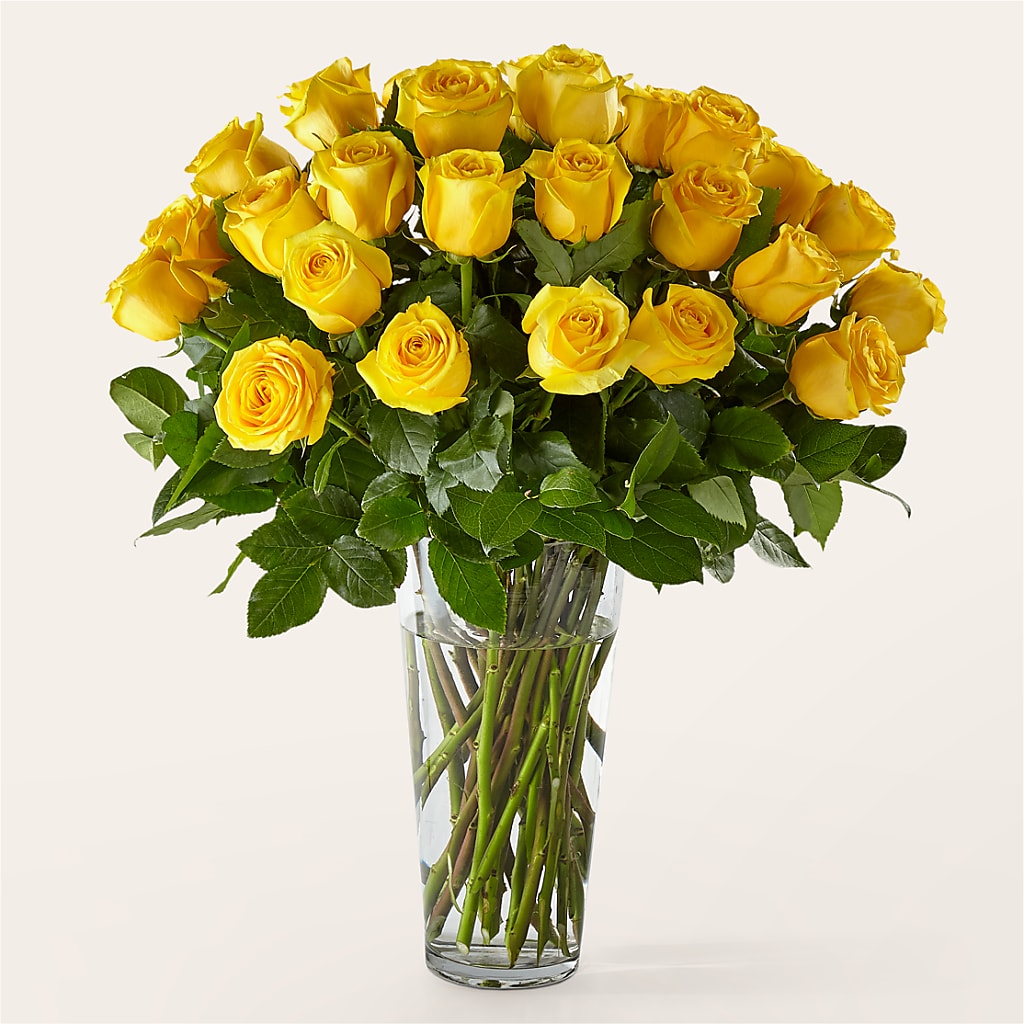 Long Stem Yellow Rose Bouquet – Flowers By Monica Kelly, Sebastian FL