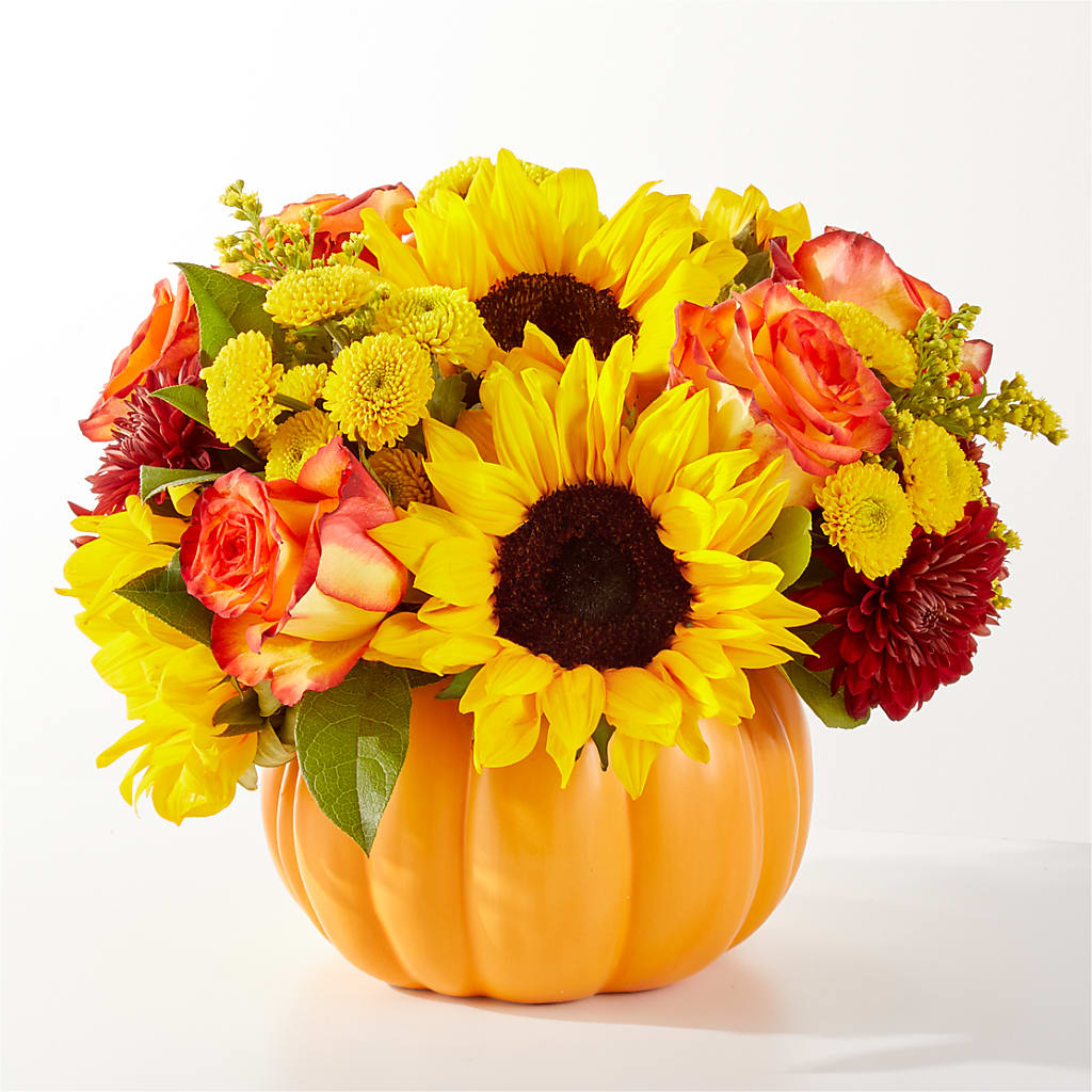 Golden Gourd Pumpkin Bouquet – Flowers By Monica Kelly, Sebastian FL