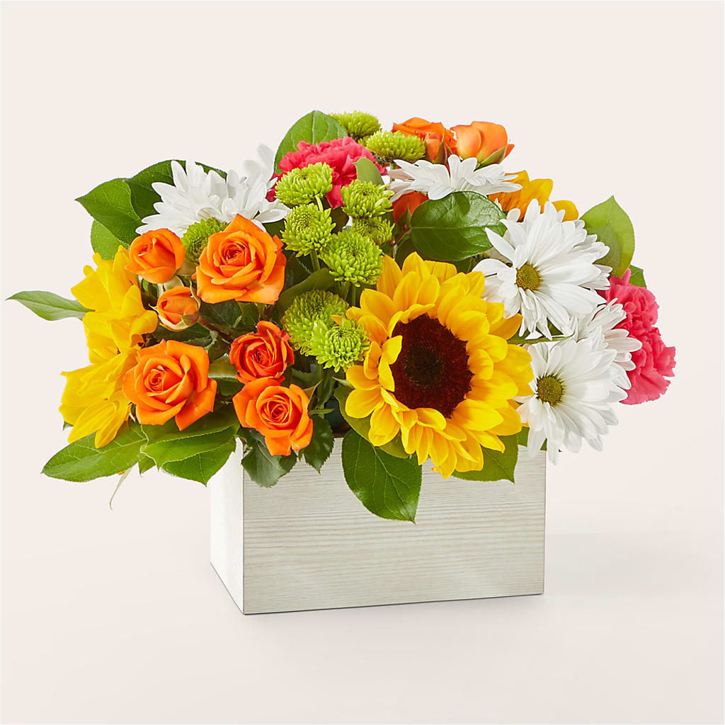 Sun-drenched Blooms Box Bouquet – Flowers By Monica Kelly, Sebastian FL