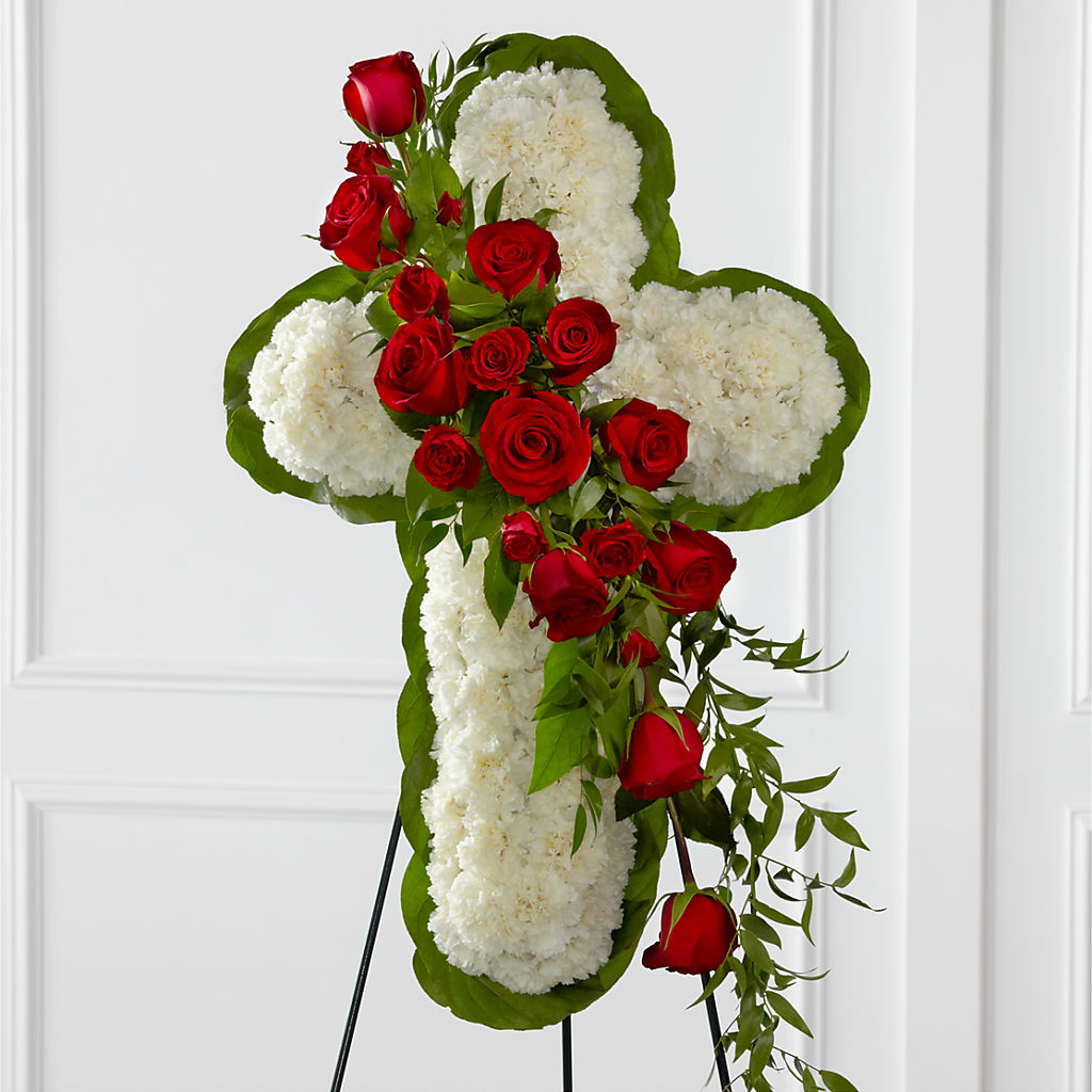 Floral Cross Easel – Flowers By Monica Kelly, Sebastian FL