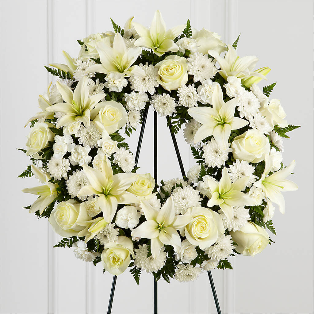 Treasured Tribute Wreath – Flowers By Monica Kelly, Sebastian FL