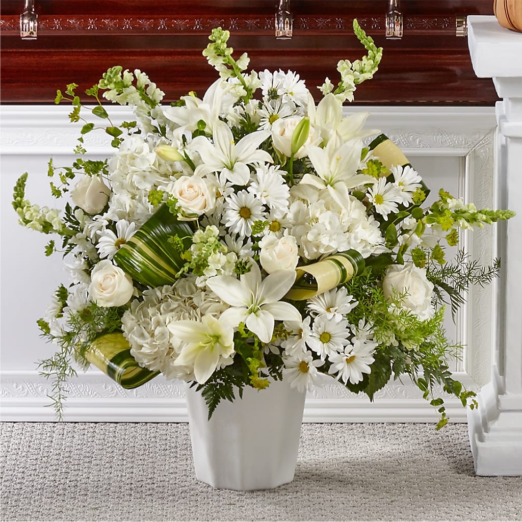 Thoughts of Tranquility Floor Basket – Flowers By Monica Kelly, Sebastian FL