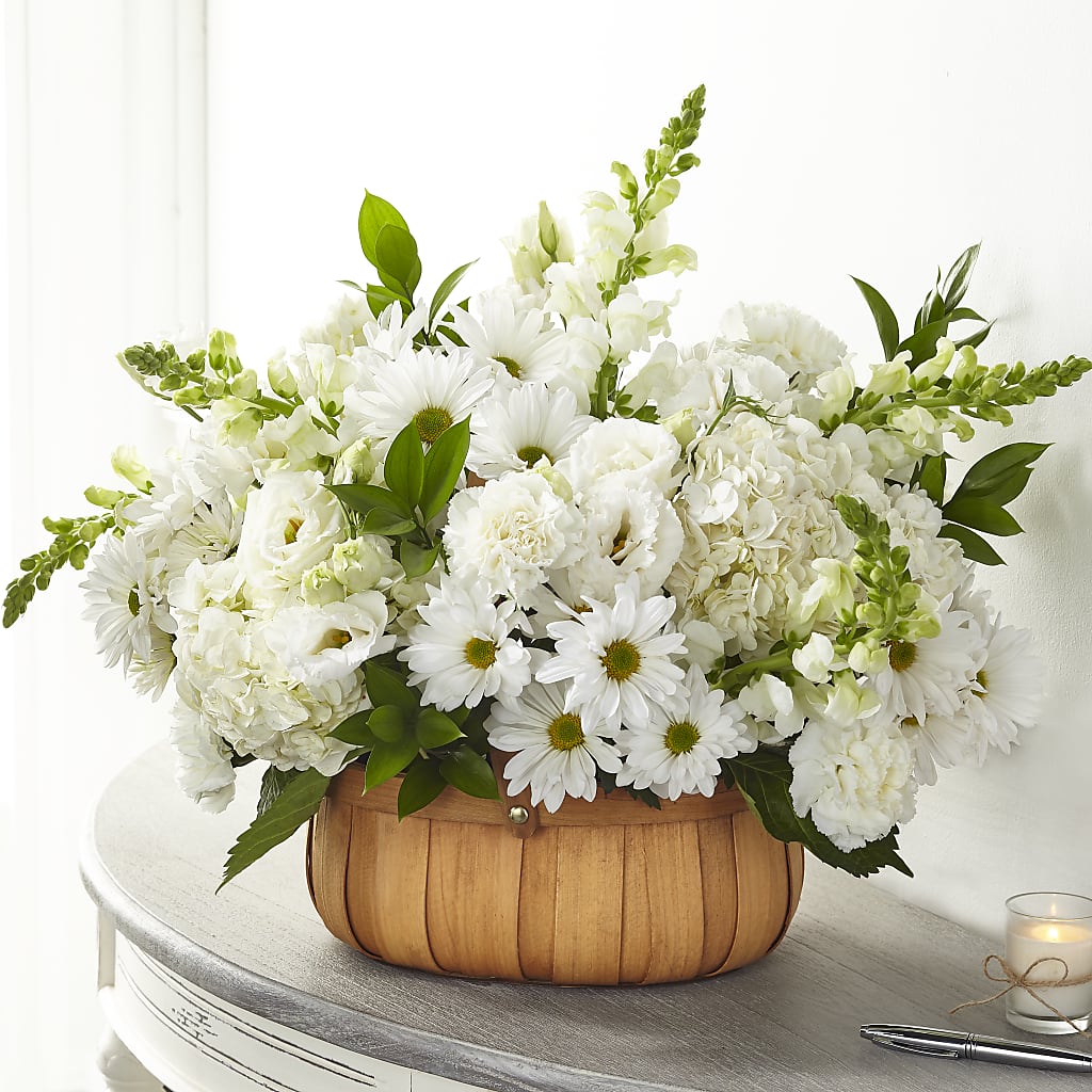 Pure Ivory Basket – Flowers By Monica Kelly, Sebastian FL
