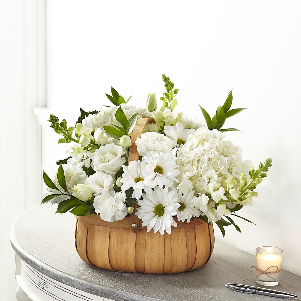 Pure Ivory Basket – Flowers By Monica Kelly, Sebastian FL