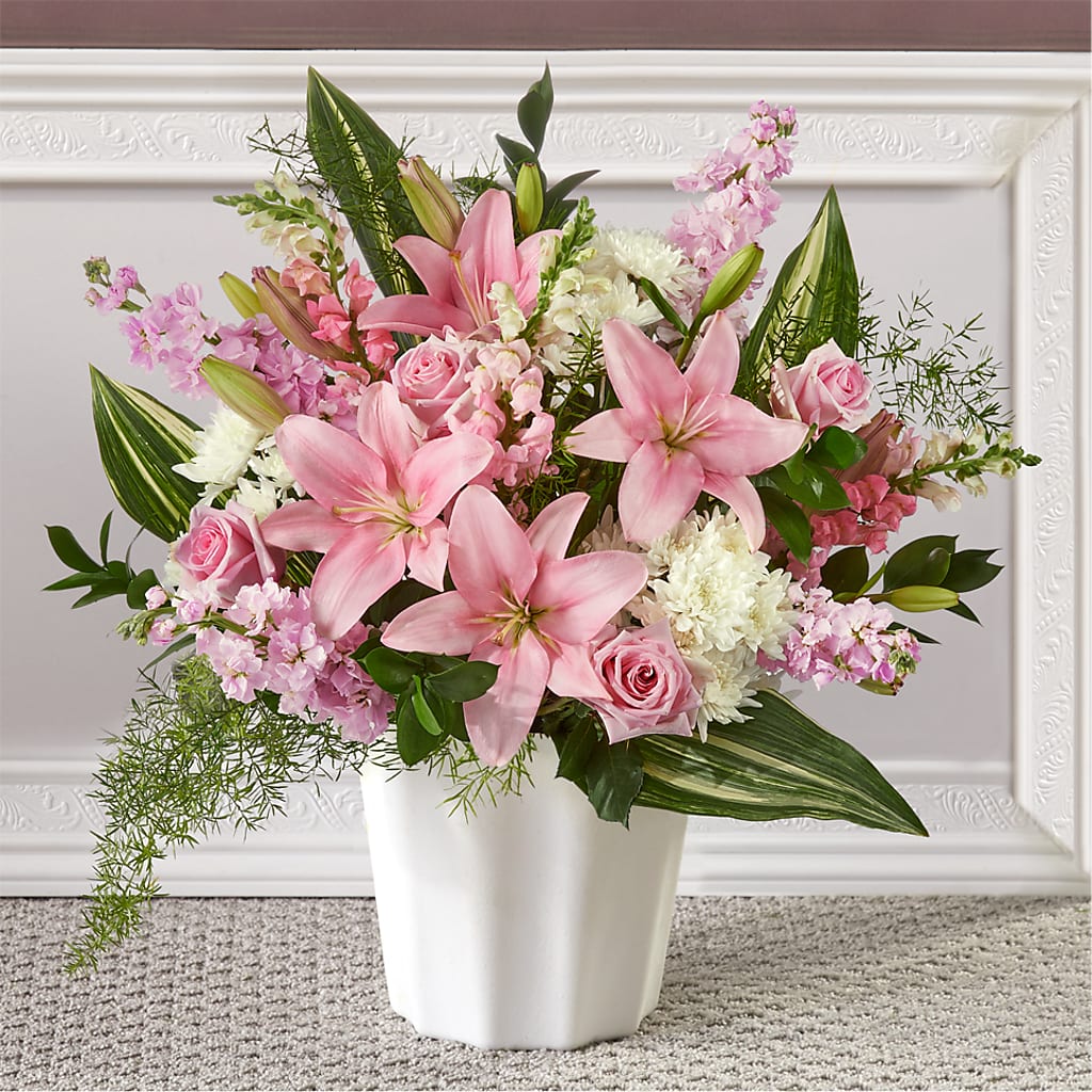 Simply Serene Floor Basket – Flowers By Monica Kelly, Sebastian FL