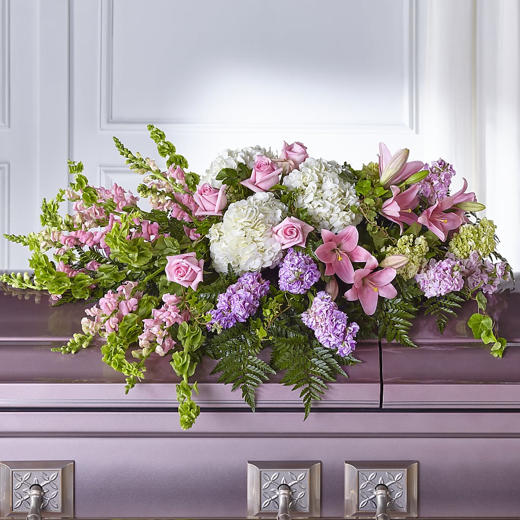 Life's Gratitude Casket Spray – Flowers By Monica Kelly, Sebastian FL
