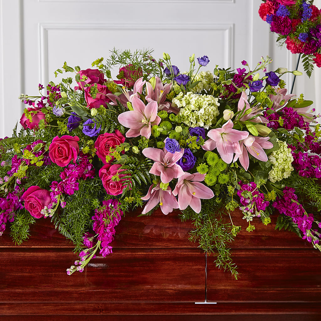 Radiant Tribute Casket Spray – Flowers By Monica Kelly, Sebastian FL