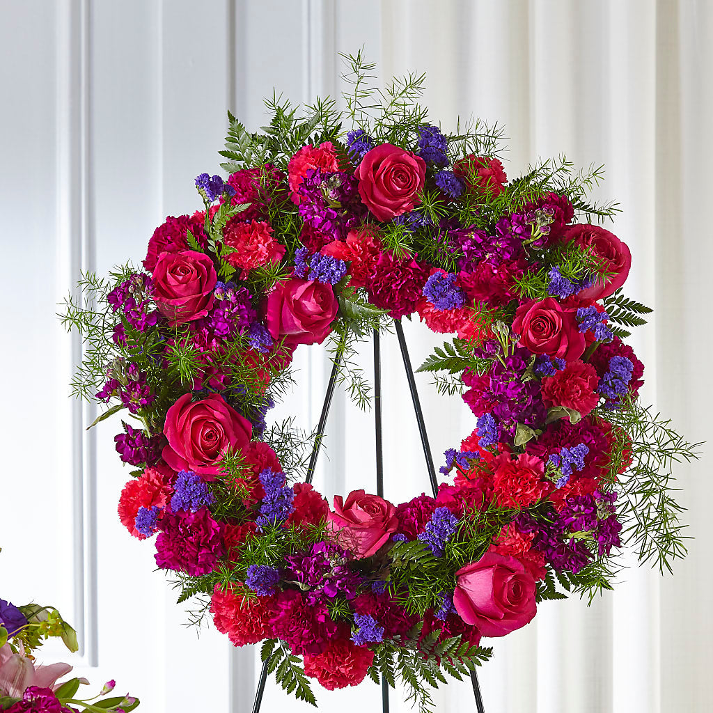 Calming Colors Wreath – Flowers By Monica Kelly, Sebastian FL