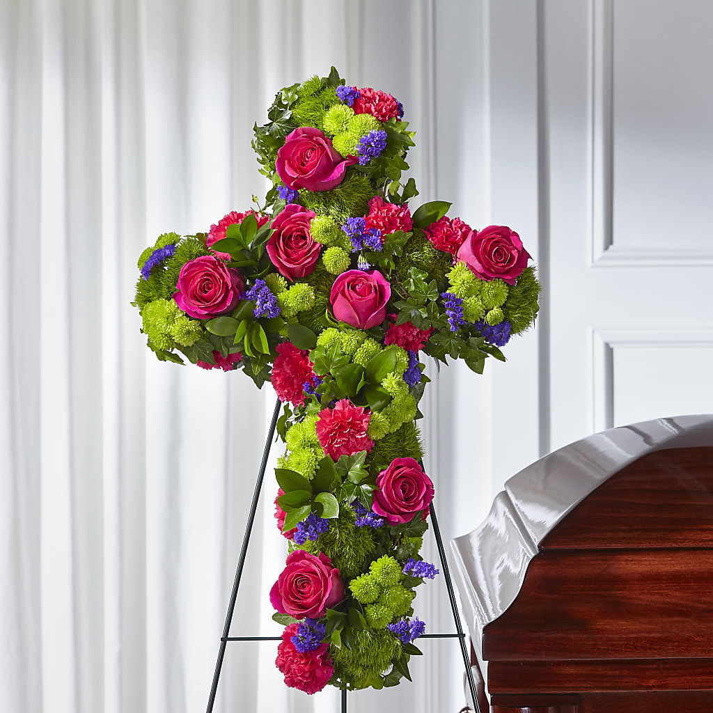 Tribute Rose Floral Cross – Flowers By Monica Kelly, Sebastian FL