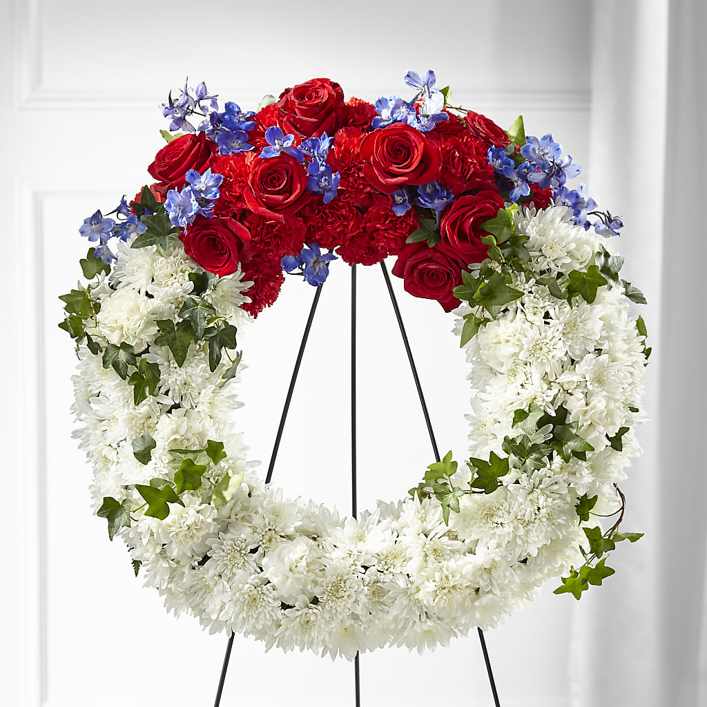Patriotic Passion Wreath – Flowers By Monica Kelly, Sebastian FL