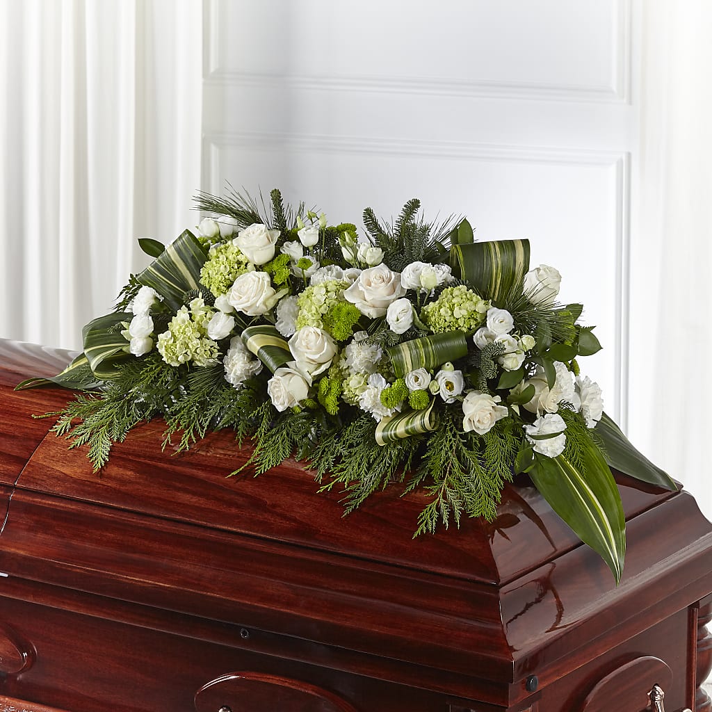 Hopeful Gesture Casket Spray – Flowers By Monica Kelly, Sebastian FL