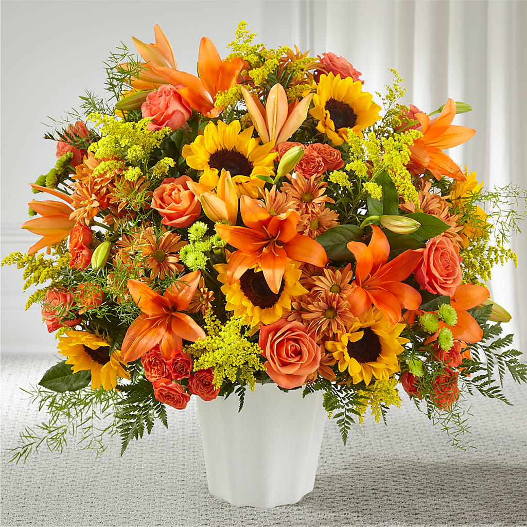 Harvest Thoughts Floor Basket – Flowers By Monica Kelly, Sebastian FL