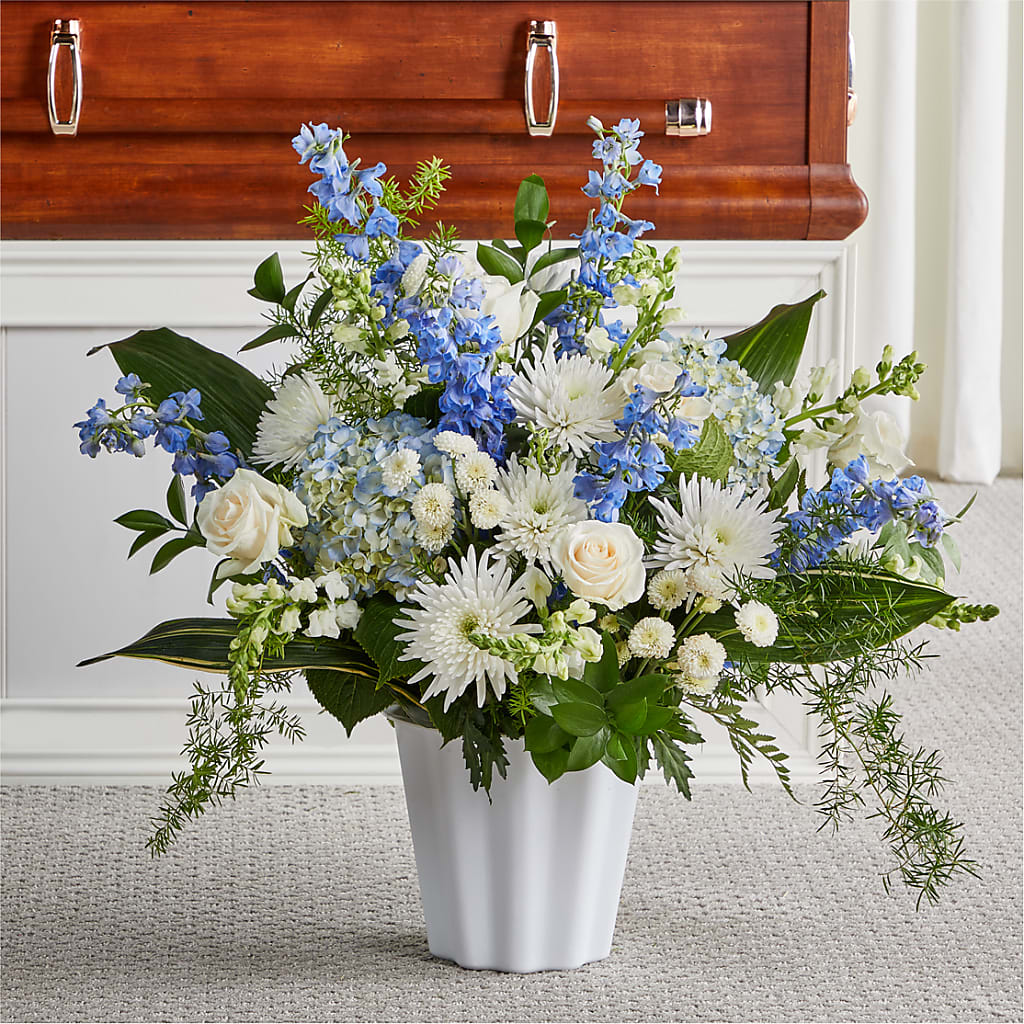 Everlasting Memories Floor Basket – Flowers By Monica Kelly, Sebastian FL