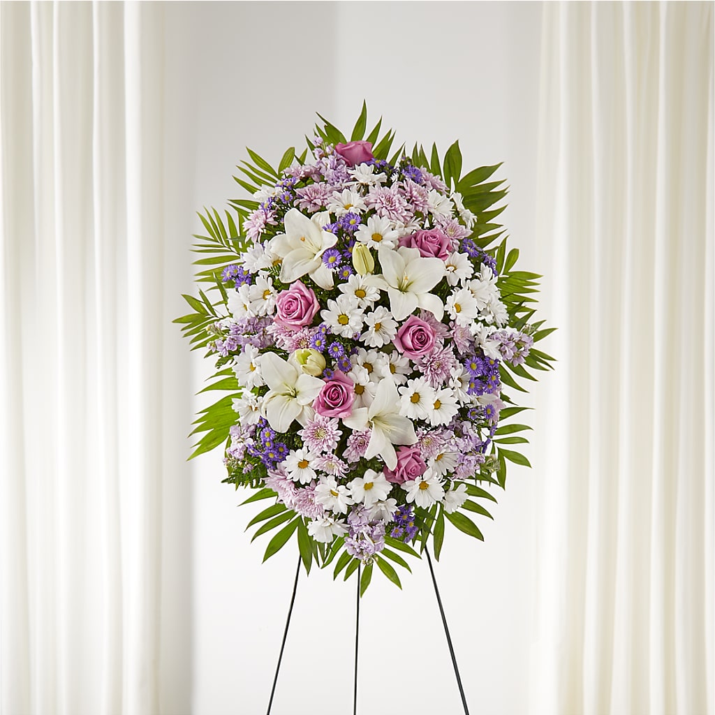 Surrounded by Love Standing Spray – Flowers By Monica Kelly, Sebastian FL