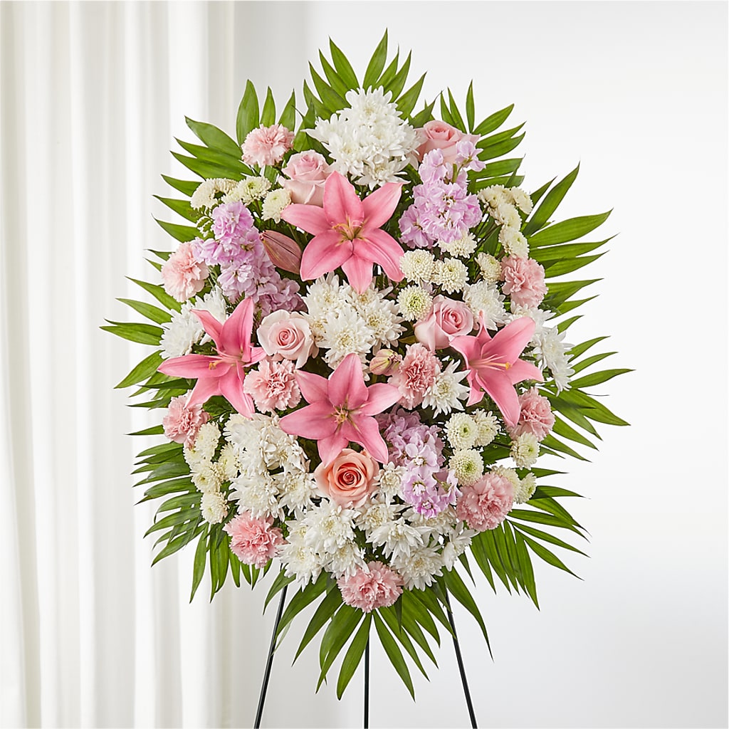 Offering Solace Standing Spray – Flowers By Monica Kelly, Sebastian FL