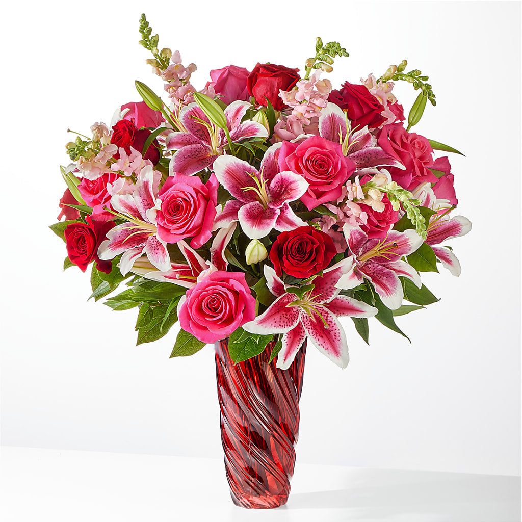 Always You Bouquet with Luxe Swirl Vase – Flowers By Monica Kelly, Sebastian FL