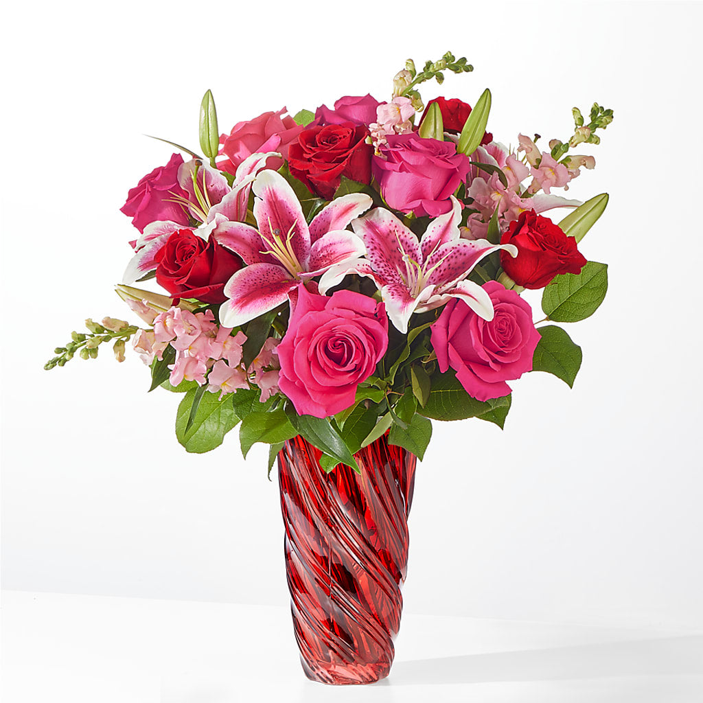 Always You Bouquet with Luxe Swirl Vase – Flowers By Monica Kelly, Sebastian FL