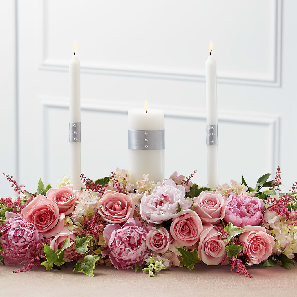 Worldwide Romance Unity Candle Arrangement – Flowers By Monica Kelly, Sebastian FL