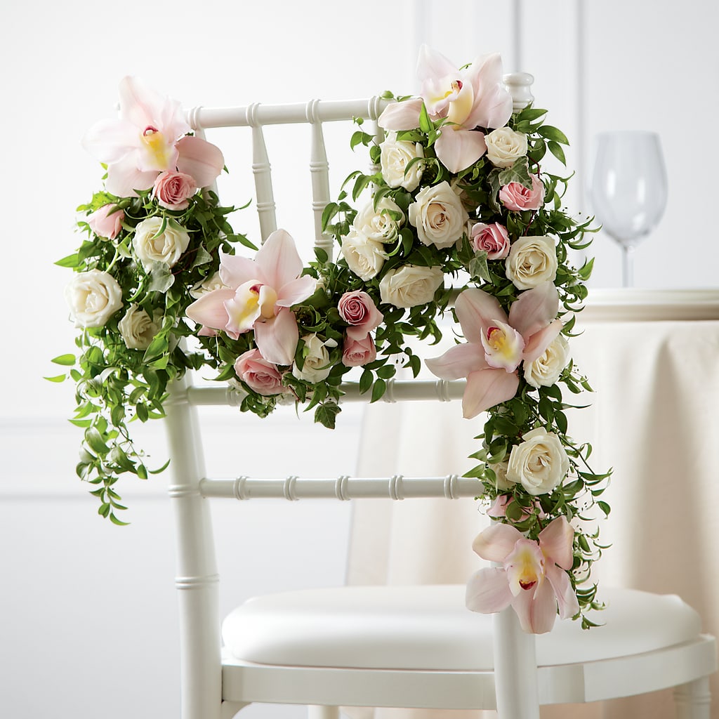 Orchid Rose Chair Décor – Flowers By Monica Kelly, Sebastian FL