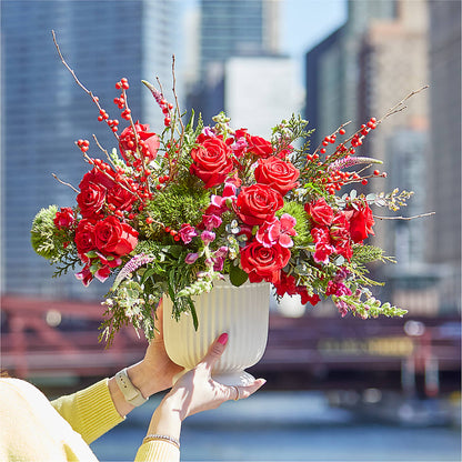 Big Red Bow Bouquet –  Flowers By Monica Kelly, Sebastian FL