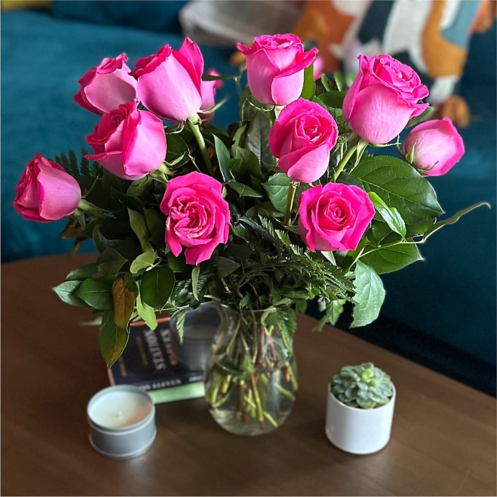 Long Stem Pink Rose Bouquet –  Flowers By Monica Kelly, Sebastian FL
