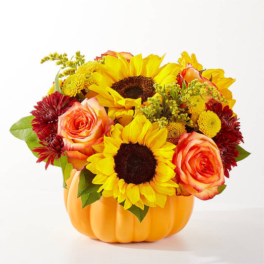 Golden Gourd Pumpkin Bouquet –  Flowers By Monica Kelly, Sebastian FL