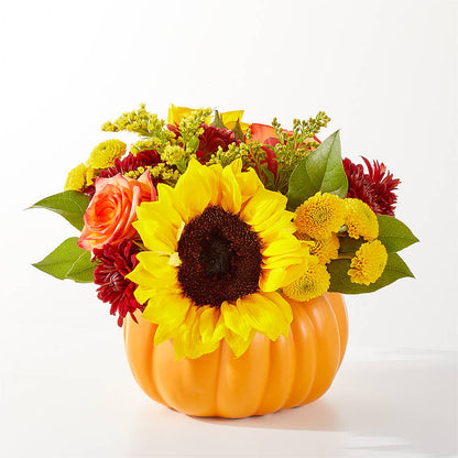 Golden Gourd Pumpkin Bouquet –  Flowers By Monica Kelly, Sebastian FL