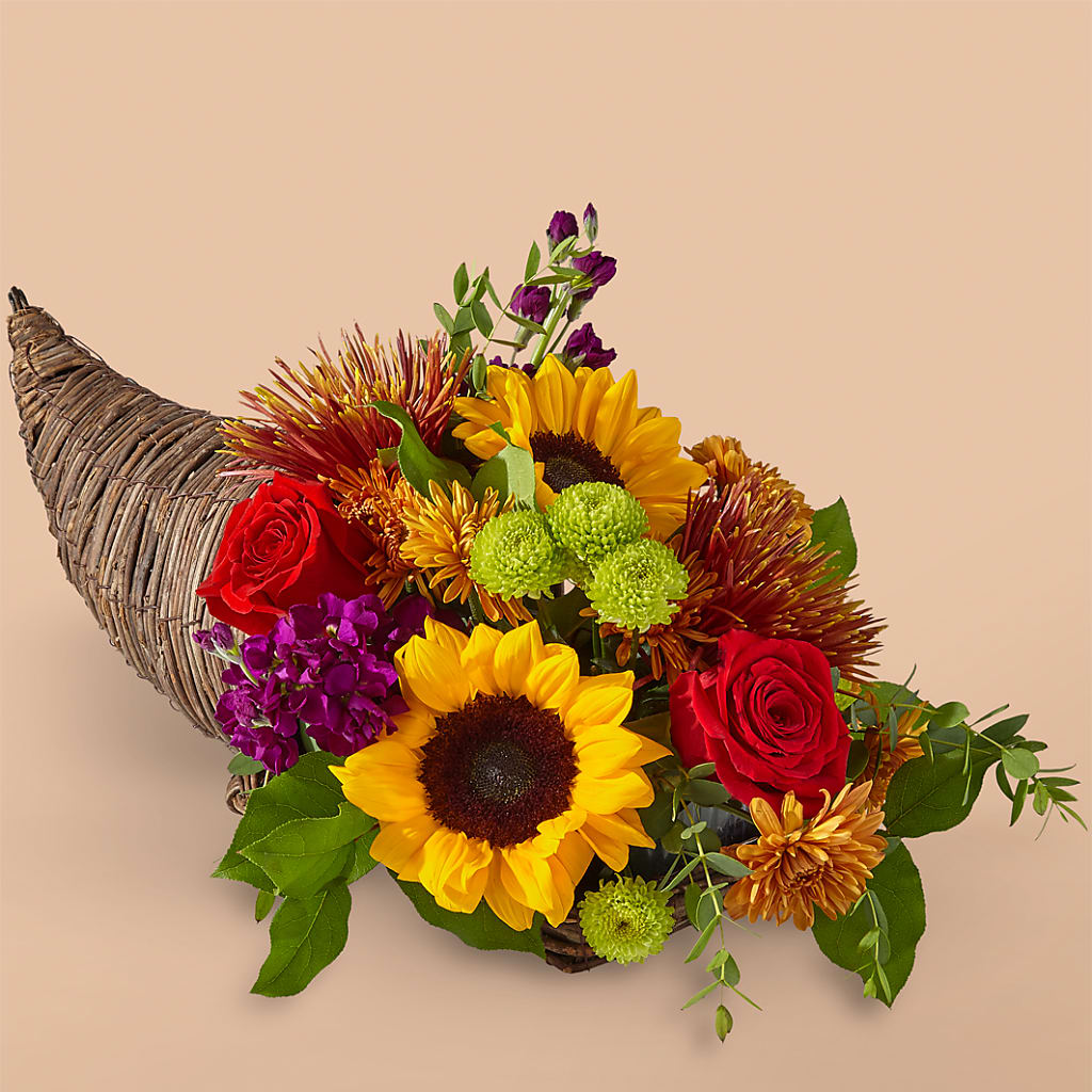 Friendsgiving Cornucopia –  Flowers By Monica Kelly, Sebastian FL