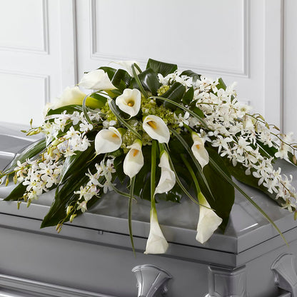 Angel Wings Casket Spray –  Flowers By Monica Kelly, Sebastian FL