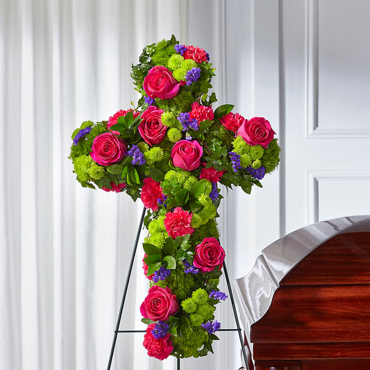 Tribute Rose Floral Cross –  Flowers By Monica Kelly, Sebastian FL