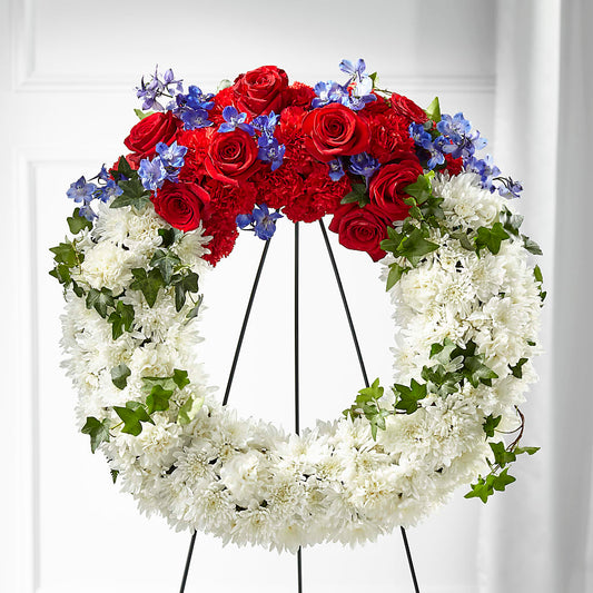 Patriotic Passion Wreath –  Flowers By Monica Kelly, Sebastian FL