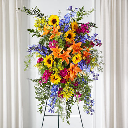 Sunlit Memories Standing Spray (Standard) –  Flowers By Monica Kelly, Sebastian FL