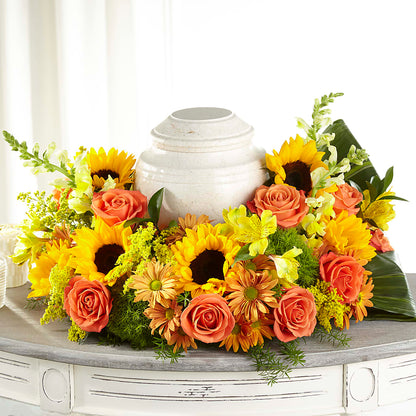 Faithful Sunflower Cremation Adornment –  Flowers By Monica Kelly, Sebastian FL