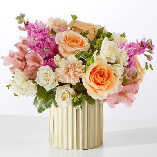 Paradise Bouquet with Ivory Vase –  Flowers By Monica Kelly, Sebastian FL