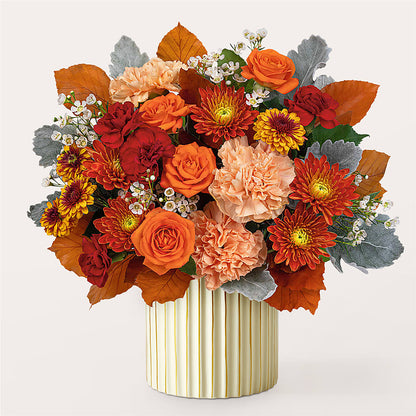Merlot Bouquet with Ivory Vase –  Flowers By Monica Kelly, Sebastian FL