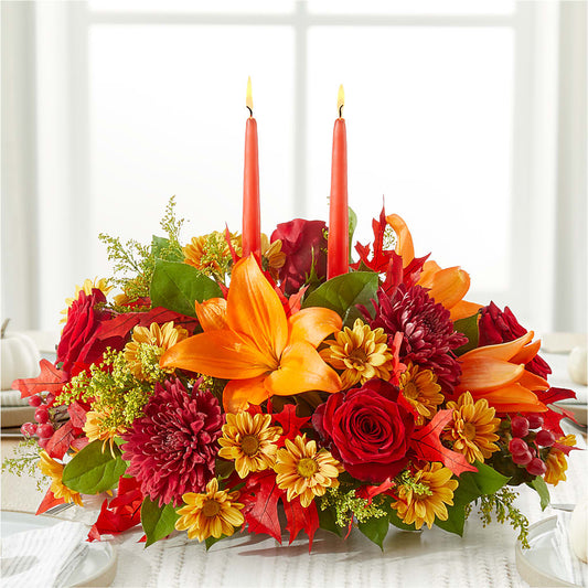 Autumn's Embrace Centerpiece –  Flowers By Monica Kelly, Sebastian FL