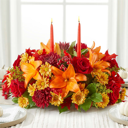Autumn's Embrace Centerpiece –  Flowers By Monica Kelly, Sebastian FL