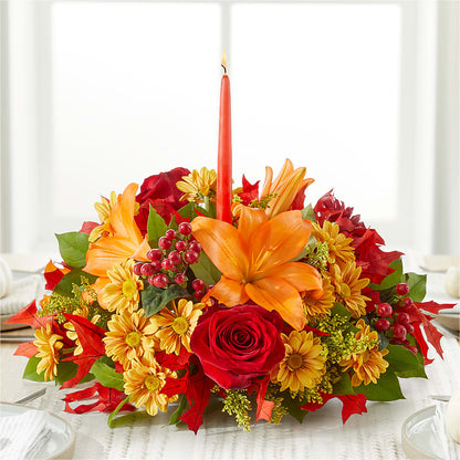 Autumn's Embrace Centerpiece –  Flowers By Monica Kelly, Sebastian FL